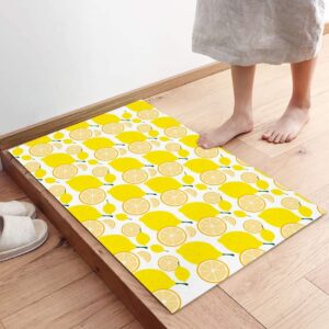 Door Mat for Bedroom Decor, Summer Fruit Theme Lemon Pattern Floor Mats, Holiday Rugs for Living Room, Absorbent Non-Slip Bathroom Rugs Home Decor Kitchen Mat Area Rug 18x30 Inch