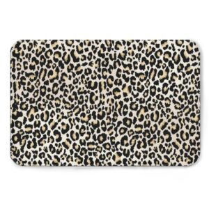 leopard skin pattern wildlife abstract design indoor doormat bath rugs non slip, washable cover floor rug absorbent carpets floor mat home decor for kitchen (16x24)