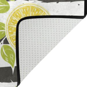 Leaf Lemon Fruit Pattern Doormat Entrance Mat Floor Mat Rug Soft Bathroom Mat Kitchen Carpet (2' x 1.5')