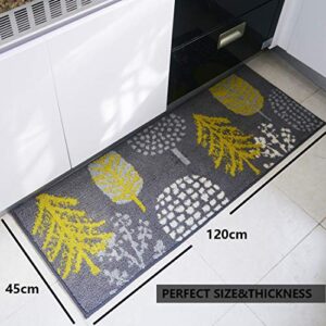 morgantag Indoor Door Mats for Home Entrance,Kitchen Rug Mat Set 2 Pieces17.5 x 27.5/17.5 x 47.5 Non-Slip Absorbent Entrance Rug for Stairs, Entryway, Hallway,Dining Room, Machine Washable Gold