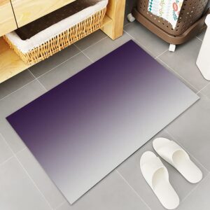 2 Piece Kitchen Rug Set, Gradient Purple Grey Non-Slip Floor Mats Absorb Standing Doormat, Ombre Watercolor Soft Anti Fatigue Runner Rugs Carpet Sets (20x24+20x48 inch)