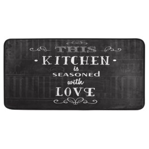 this kitchen is seasoned with love kitchen rug laundry room mat farmhouse decor floor runner rug bedroom porch doormat 39x20in