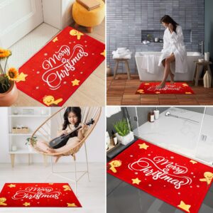 MOLOY ZOVM Merry Christmas Kitchen Mats New Year Doormat Sets Runner Rug Anti-Slip Home Decor Bedroom 15.7" x 23.6"