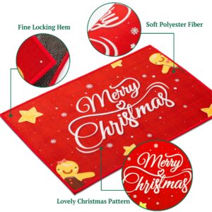 MOLOY ZOVM Merry Christmas Kitchen Mats New Year Doormat Sets Runner Rug Anti-Slip Home Decor Bedroom 15.7" x 23.6"
