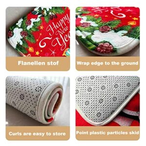 Red Truck Christmas Tree Rug:Anti-Slip Washable Christmas Truck Doormat,Christmas Kitchen Mat Suitable for Bedroom Bathroom Kitchen Mat Holiday Decoration (Truck Christmas Tree 6, 60X90cm)