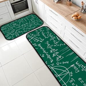 Vantaso Kitchen Floor Mat Rug Math and Trigonometry Set of 2 Cushioned Non-Slip Comfort Runner Rugs