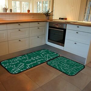 Vantaso Kitchen Floor Mat Rug Math and Trigonometry Set of 2 Cushioned Non-Slip Comfort Runner Rugs