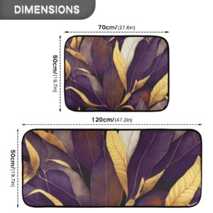 NFMILI (Luxury Purple Leaves) Kitchen Mat 2 PCS Cushioned Anti-Fatigue Kitchen Rug, Waterproof Non-Slip Floor Mats Thick Ergonomic Comfort Standing Mat for Kitchen Sink Laundry room bedroom living roo