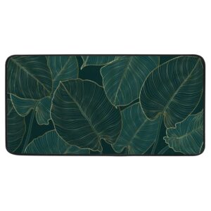 kitchen rugs floor standing mats absorbent non slip cushioned sink office desk laundry ﻿green monstera area rugs water absorbent balcony porch home decor 39x20 inch