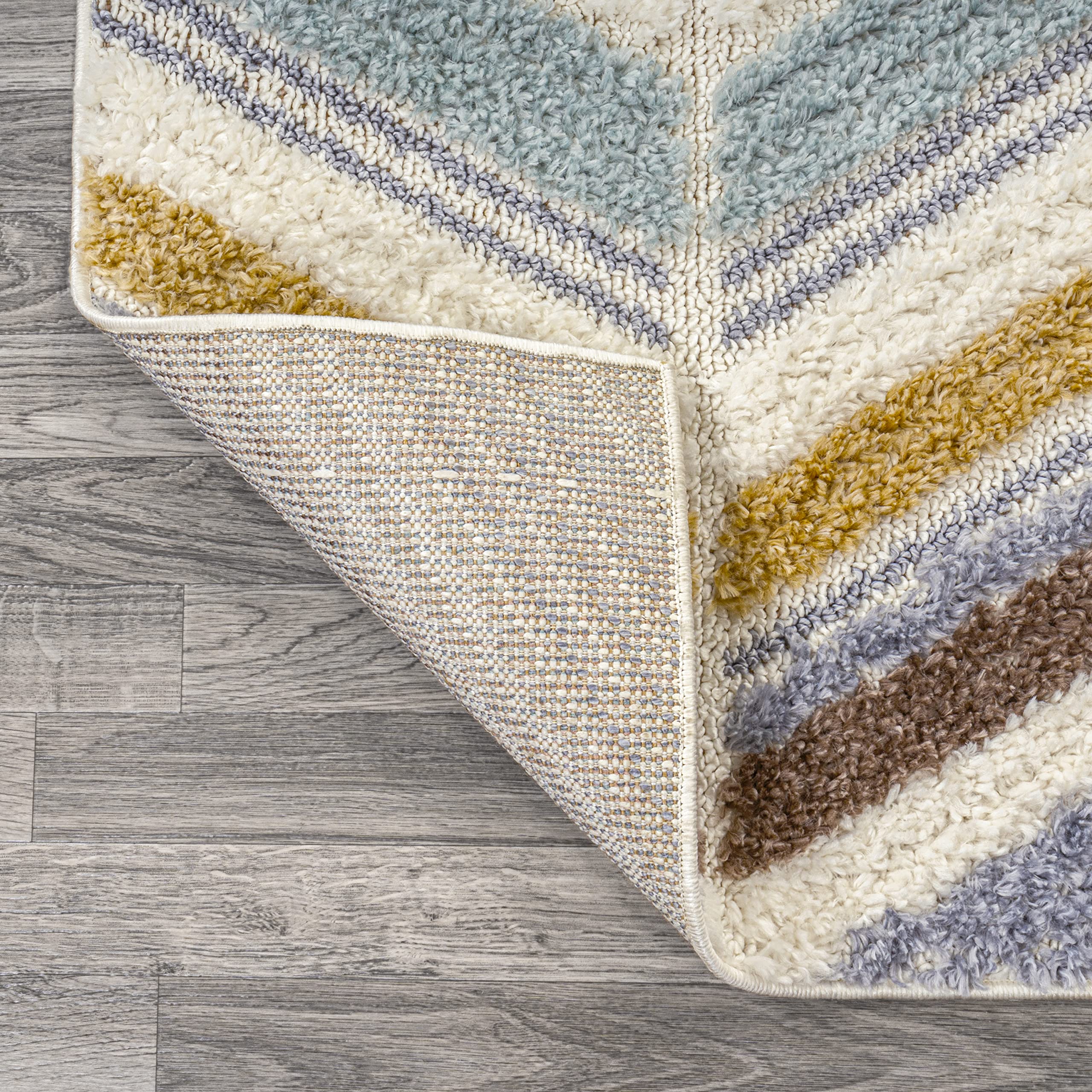 JONATHAN Y SNT101A-3 Elin Chevron High-Low Indoor Area -Rug, Modern, Contemporary, Farmhouse Easy -Cleaning,Bedroom,Kitchen,Living Room,Non Shedding, Multi/Cream, 3 X 5