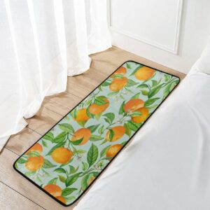 Fresh Orange Tropical Citrus Fruit Kitchen Rugs Floor Mat Anti Fatigue Kitchen Mats Non Skid Washable Bath Rug Runner Doormats Carpet Sink Mat Home Decor 39 X 20 inch