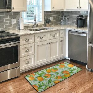 Fresh Orange Tropical Citrus Fruit Kitchen Rugs Floor Mat Anti Fatigue Kitchen Mats Non Skid Washable Bath Rug Runner Doormats Carpet Sink Mat Home Decor 39 X 20 inch