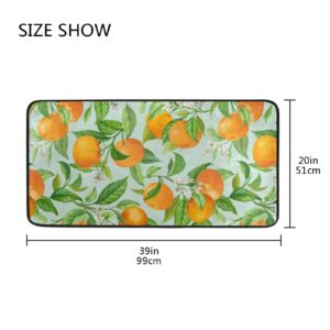 Fresh Orange Tropical Citrus Fruit Kitchen Rugs Floor Mat Anti Fatigue Kitchen Mats Non Skid Washable Bath Rug Runner Doormats Carpet Sink Mat Home Decor 39 X 20 inch