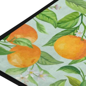 Fresh Orange Tropical Citrus Fruit Kitchen Rugs Floor Mat Anti Fatigue Kitchen Mats Non Skid Washable Bath Rug Runner Doormats Carpet Sink Mat Home Decor 39 X 20 inch