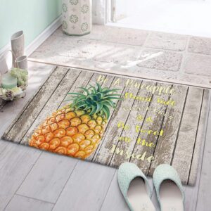 bathroom rugs be a pineapple indoor doormat bath rugs non slip, washable cover floor rug absorbent carpets floor mat home decor for kitchen (16x24)