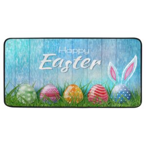 happy egg egg vintage kitchen rugs non-slip kitchen mats easter bunny 39 x 20 inches bath runner rug doormats area mat rugs carpet cushioned mat for home decor