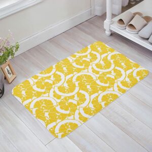 front door mat floor mats for home decor, summer lemon memory foam runner entryway area rug non-slip absorbent doormat washable rug, 18x30inch welcome mats for bedroom decor living room decor