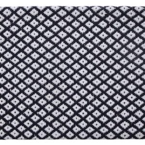 Excel Hometex Cotton Hand Woven Doormat Bathroom Kitchen Laundry Mat Rug 18" x 30" with Foam Backing (18" x 30", Black/White)