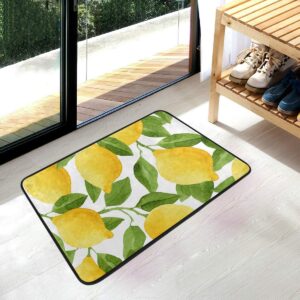 zoeo lemon bath runner rug yellow lime tree non slip area mat rugs for bathroom kitchen indoor carpet doormat floor dirt trapper mats shoes scraper 24"×16"