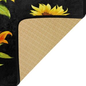 Kitchen Rugs Sunflower Design Non-Slip Soft Kitchen Mats Bath Rug Runner Doormats Carpet for Home Decor, 39" X 20"