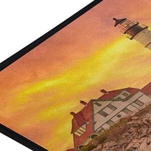 Oreayn Portland Head Lighthouse Kitchen Mat Bath Door Sink Floor Mat Soft Absorbent Non Slip Rug for Bathroom Bedroom Living Room Home Decor 39 x 20 inches, Beautiful Sunset