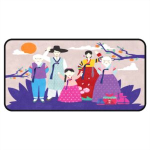 kitchen floor mats happy chusoek traditional korean family kitchen area rugs and mats non skid kitchen mat standing mat washable for kitchen floor home office sink laundry indoor outdoor 40x20 in