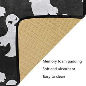 Halloween Ghost Kitchen Rug Non-Slip Black Kitchen Floor Mat Washable Kitchen Carpet Anti Fatigue Kitchen Mat Bath Decor and Accessories 39x20 Inch