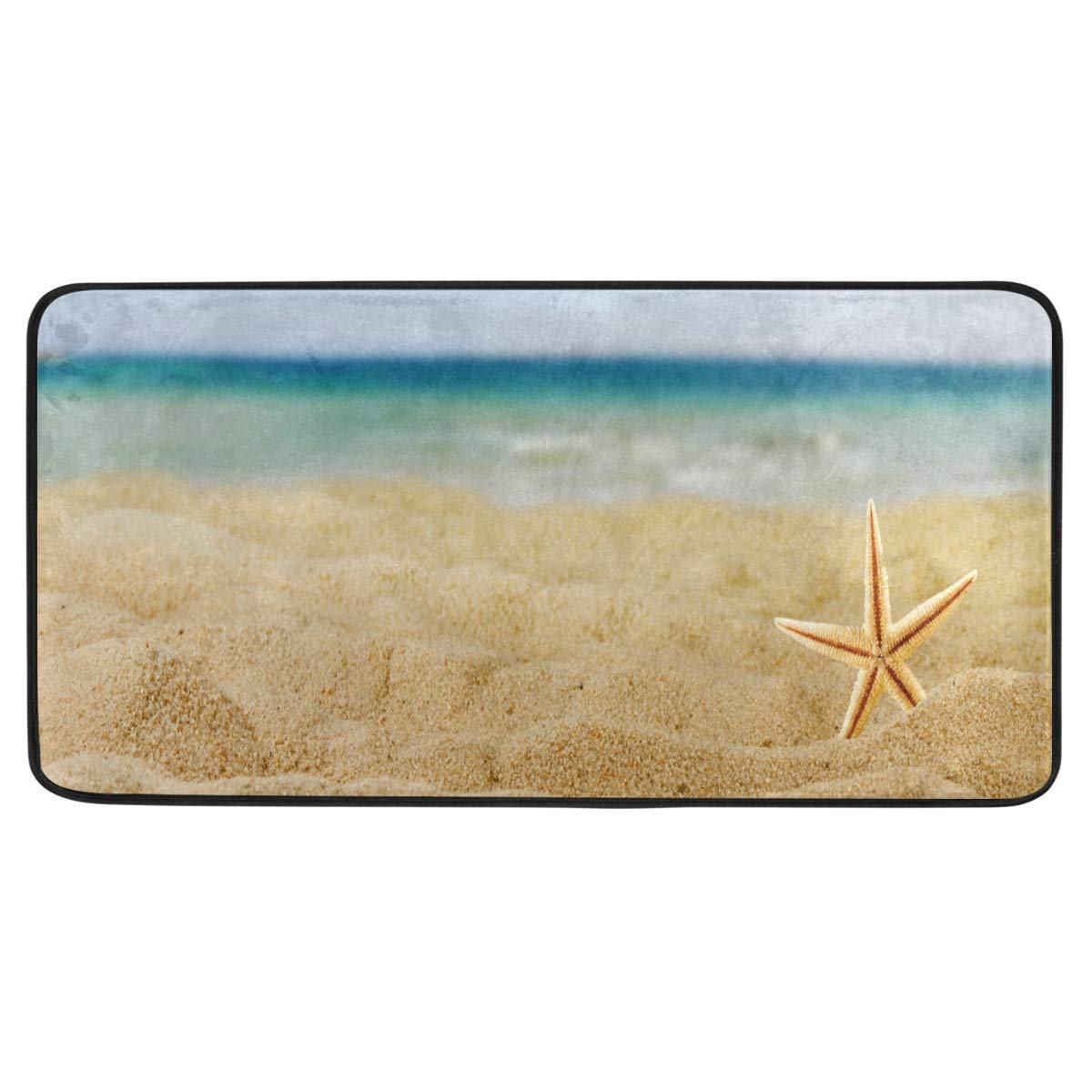 Seashell Kitchen Rugs Starfish in The Beach Non-Slip Kitchen Mats Bath Runner Rug Doormats Area Mat Rugs Carpet for Home Decor 39" X 20"