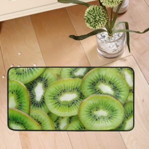 domiking kitchen mat floor rug - green kiwi fruit non slip kitchen mats cushioned washable anti-fatigue office chair mat 20x20in for home decoration bathroom farmhouse