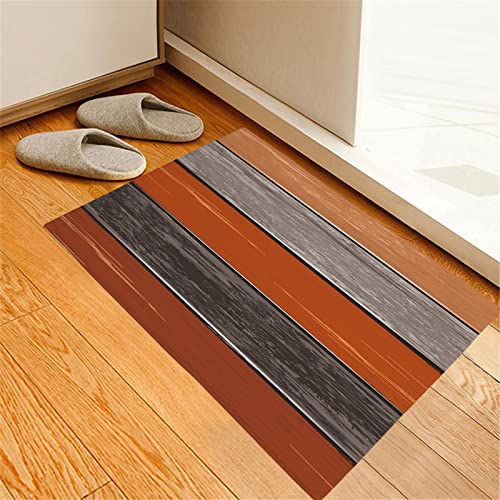 Door mat Bathroom Mat gy Bath Rug Farmhouse Rustic Barn Door Burnt Orange Grey Welcome Mat,Soft Plush Non-Slip Floor Mat Absorbent Runner Rug Fluffy Doormat for Bedroom Living Room Indoor,18x30 inch