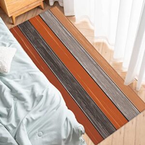 Door mat Bathroom Mat gy Bath Rug Farmhouse Rustic Barn Door Burnt Orange Grey Welcome Mat,Soft Plush Non-Slip Floor Mat Absorbent Runner Rug Fluffy Doormat for Bedroom Living Room Indoor,18x30 inch