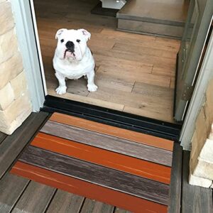 Door mat Bathroom Mat gy Bath Rug Farmhouse Rustic Barn Door Burnt Orange Grey Welcome Mat,Soft Plush Non-Slip Floor Mat Absorbent Runner Rug Fluffy Doormat for Bedroom Living Room Indoor,18x30 inch