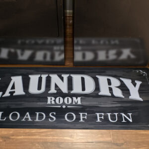 USTIDE 20X60 Black Laundry Room Rug, Non-Skid Anti Fatigue Laundry Room Mats Loads of Fun Home Decor Black White Kitchen Carpet