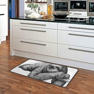 Sloth Kitchen Floor Mat Door Mats Inside Outside Front Doormat Non Slip Kitchen Rug for Home, 39" x 20"