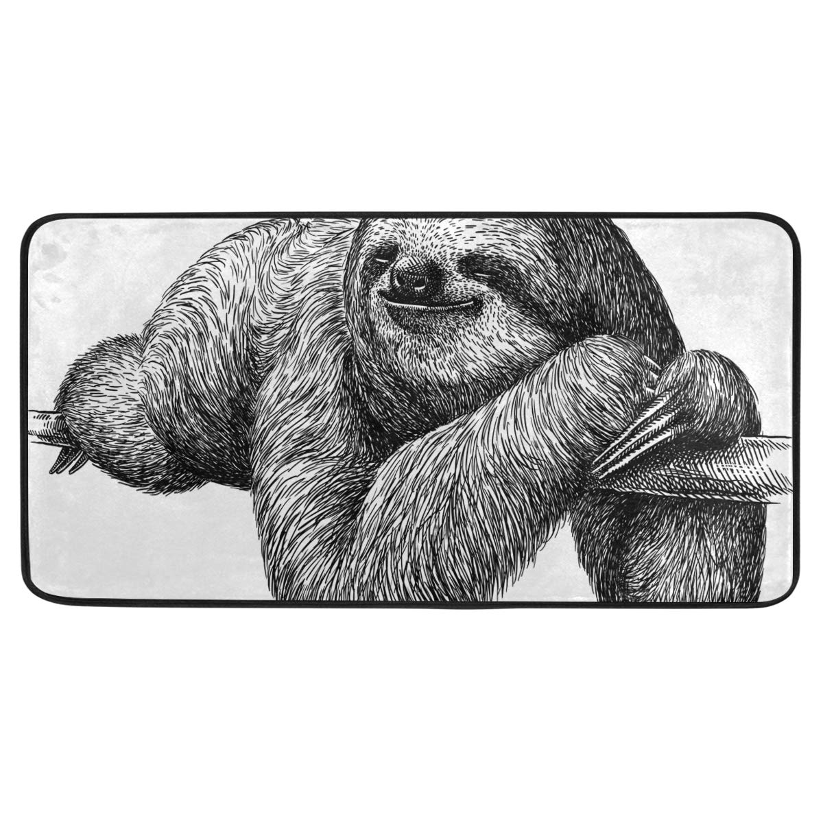 Sloth Kitchen Floor Mat Door Mats Inside Outside Front Doormat Non Slip Kitchen Rug for Home, 39" x 20"