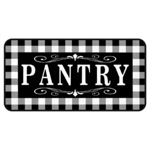 buffalo plaid pantry kitchen rug 40 x 20 inch non-slip cushioned comfort entryway door mats perfect carpet for home decor