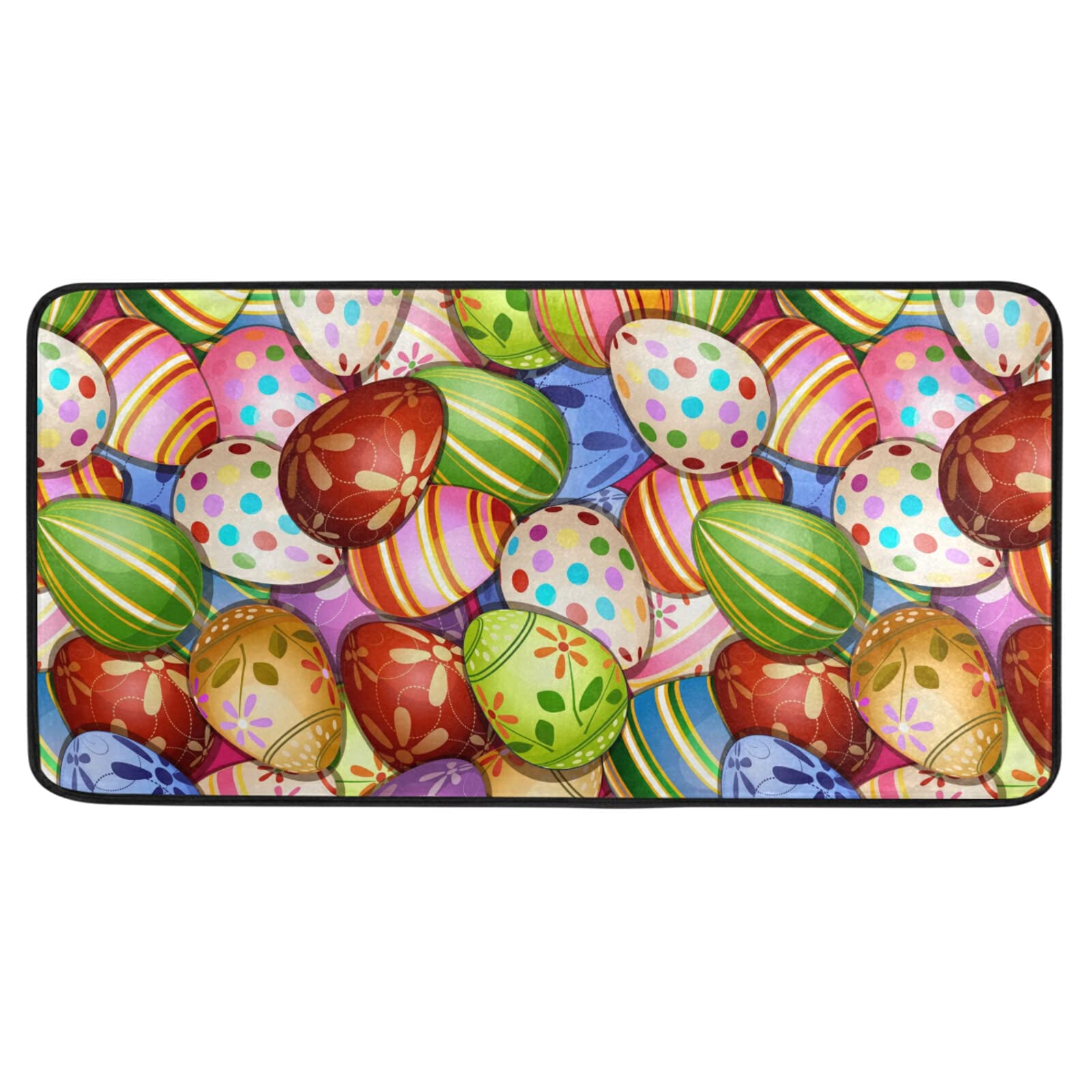 SLHKPNS Easter Egg Kitchen Mat Non-Slip,Colorful Kitchen Rugs Comfort Runner Doormat 39x20 Inch Soft Floor Mat for Home Decor