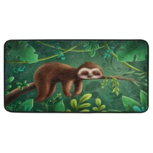 jumbear sloth kitchen rug non slip kitchen floor mat cushioned comfort standing mat 39 x 20 inch