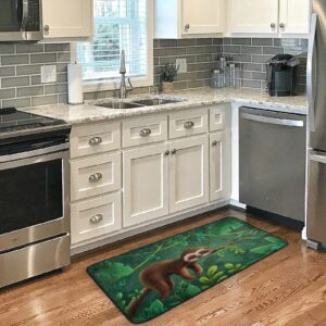 JUMBEAR Sloth Kitchen Rug Non Slip Kitchen Floor Mat Cushioned Comfort Standing Mat 39 x 20 Inch