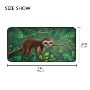 JUMBEAR Sloth Kitchen Rug Non Slip Kitchen Floor Mat Cushioned Comfort Standing Mat 39 x 20 Inch