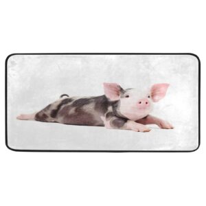 cute animal pig piggy kitchen floor mat non-slip soft kitchen area rugs runner bath rug doormats washable carpet for dinning room home decorative 39" x 20"