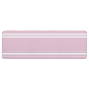 pink blush striped cushioned antifatigue kitchen mats and rugs,contemporary geometric line minimalist art absorbent floor bath door mat doormat accent runner washable comfort standing mat 18''x47''