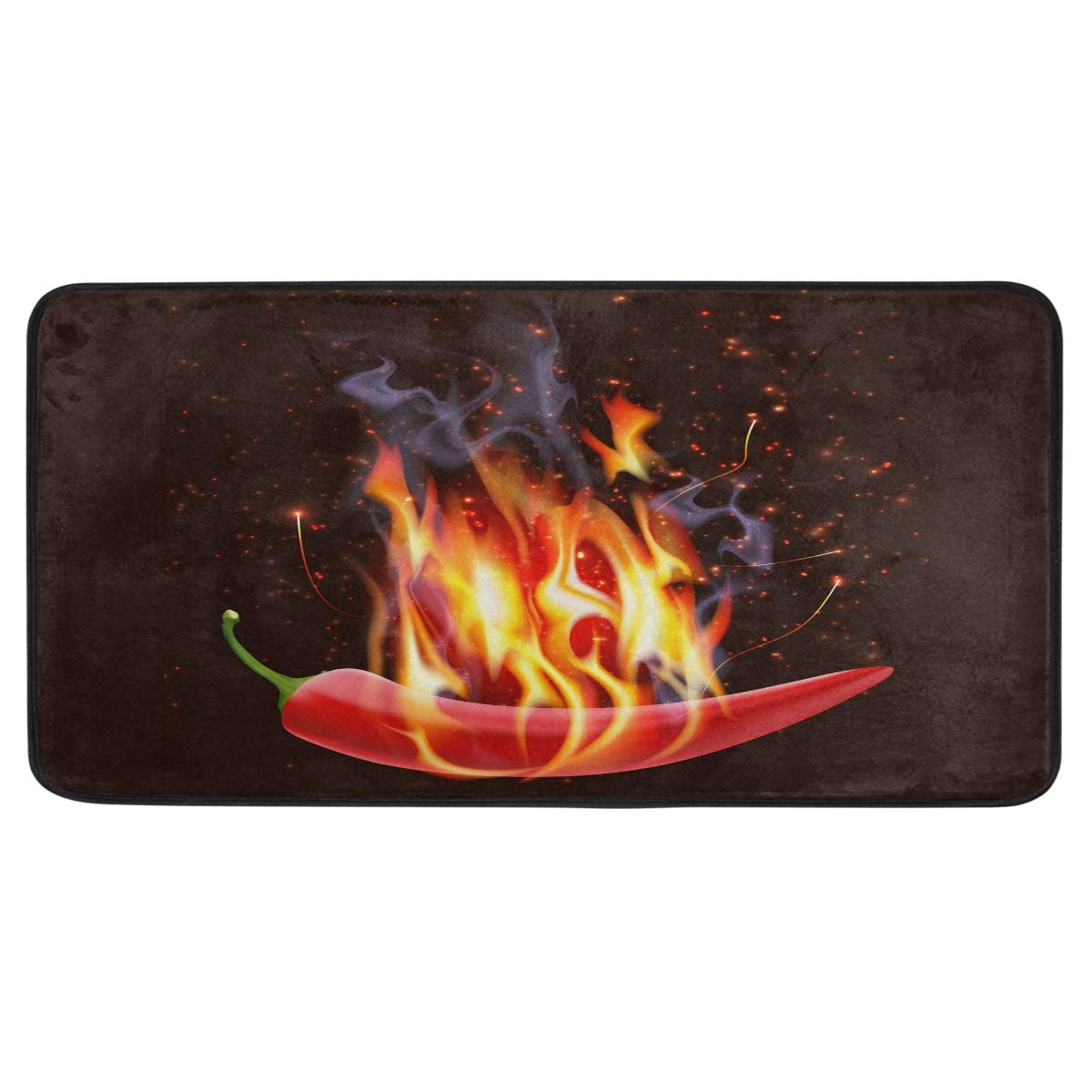 AGONA Anti Fatigue Kitchen Mat Creative Burning Cayenne Pepper Kitchen Floor Mat Soft Standing Mats Absorbent Area Rugs Non Slip Kitchen Rugs Bath Rug Runner Carpet for Home Decor Indoor Outdoor