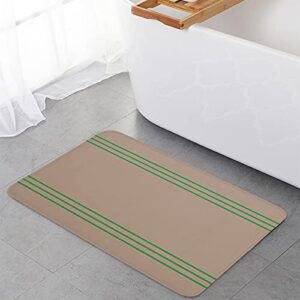 2 PCS Cushioned Anti-Fatigue Kitchen Mats and Rugs, Retro Brown Absorbent Bath Mat Non-Slip Rug Accent Runner Floor Carpet Washable Indoor Doormat Standing Comfort Mat Green Abstract Geometry Stripe