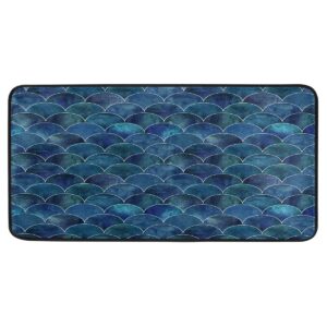 kitchen rugs fish mermaid scales non-slip kitchen mats bath runner rug doormats area mat rugs carpet for home decor 39" x 20"