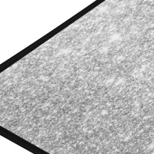 Gredecor Silver Glitter Kitchen Rug Anti Fatigue Kitchen Mats Non Skid Washable Floor Rugs Mat for Home Kitchen Office Laundry (39"x20")