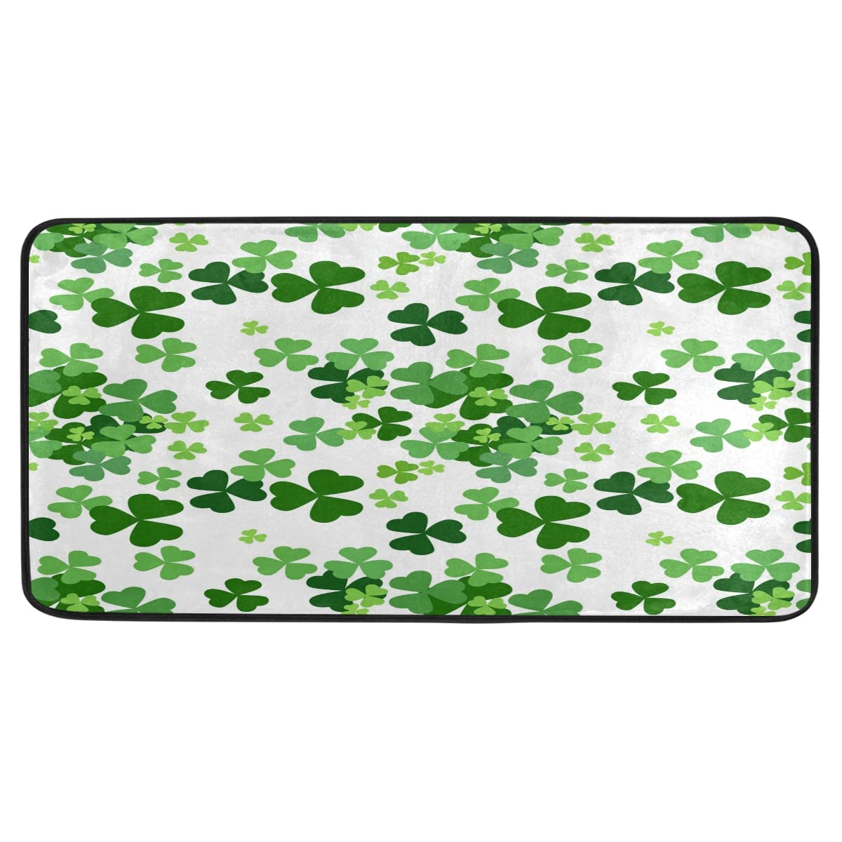 Lucky Clover Shamrocks Kitchen Rugs Non-Slip St Patrick Kitchen Mats 39 x 20 Inches Bath Runner Rug Doormats Area Mat Rugs Carpet Cushioned Mat for Home Decor