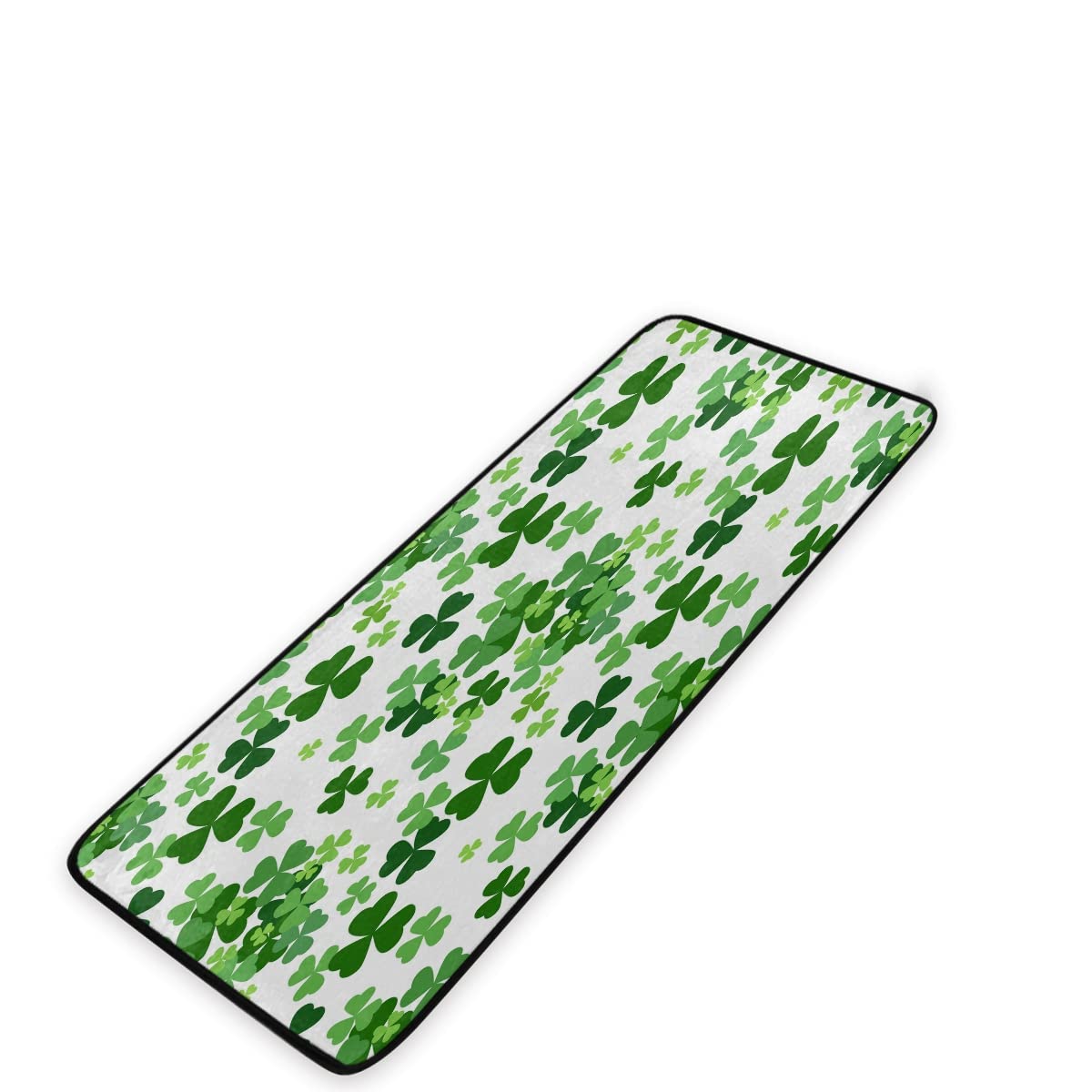 Lucky Clover Shamrocks Kitchen Rugs Non-Slip St Patrick Kitchen Mats 39 x 20 Inches Bath Runner Rug Doormats Area Mat Rugs Carpet Cushioned Mat for Home Decor