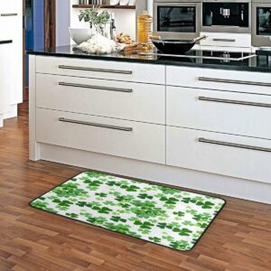 Lucky Clover Shamrocks Kitchen Rugs Non-Slip St Patrick Kitchen Mats 39 x 20 Inches Bath Runner Rug Doormats Area Mat Rugs Carpet Cushioned Mat for Home Decor