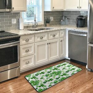 Lucky Clover Shamrocks Kitchen Rugs Non-Slip St Patrick Kitchen Mats 39 x 20 Inches Bath Runner Rug Doormats Area Mat Rugs Carpet Cushioned Mat for Home Decor